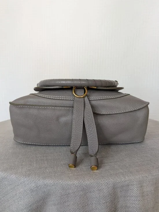 Chloé Marcie Medium Double Carry Satchel Cashmere Leather Bag Authentic - Picture 9 of 14